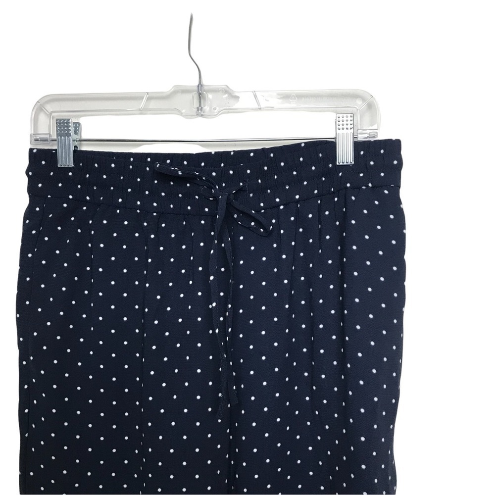 Loft Outlet Navy Blue Polka Dot Drawstring Pants - Picture 2 of 8